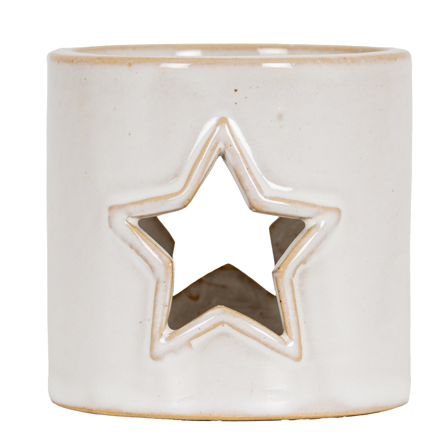 White Ceramic Star Cut-Out Tealight Holder - Christmas Candles & Candle Accessories