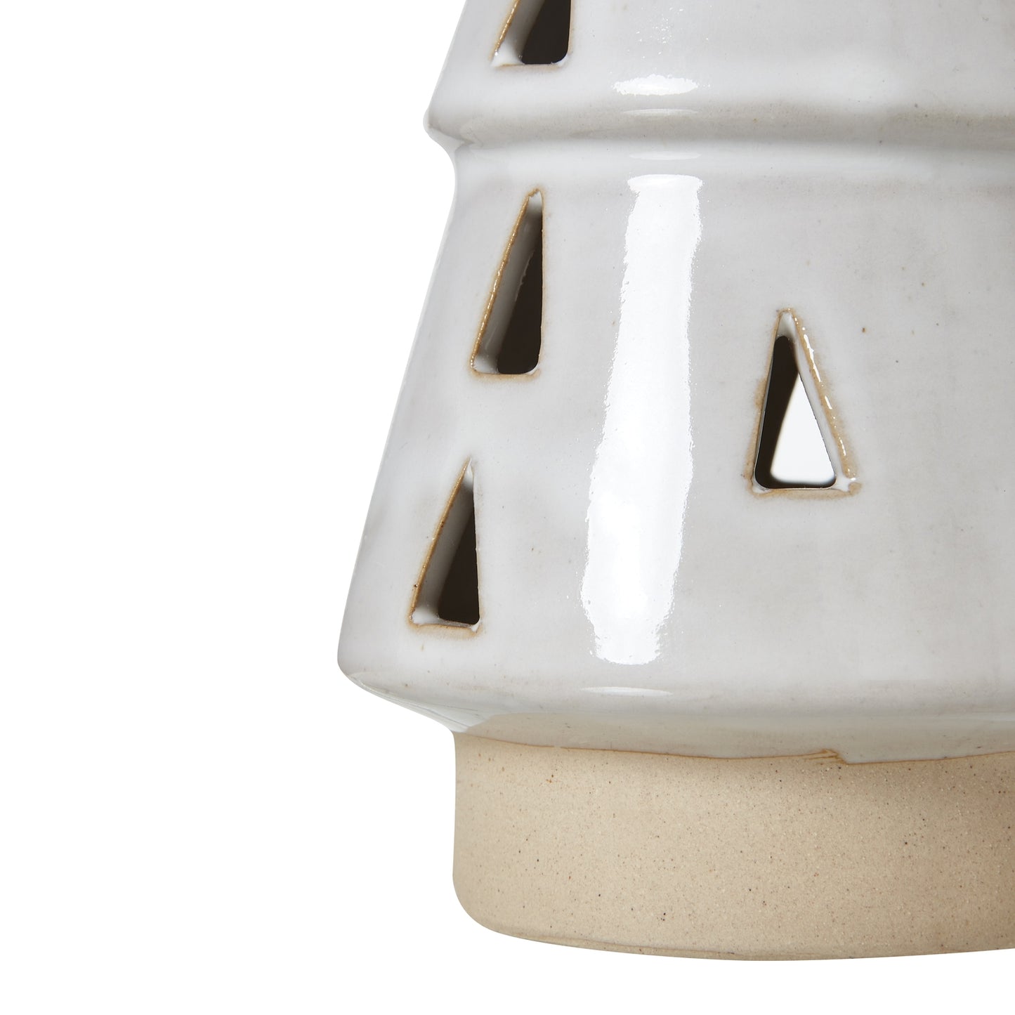 Medium White Ceramic Cut-Out Tree With LED Lights - Christmas Room Decorations