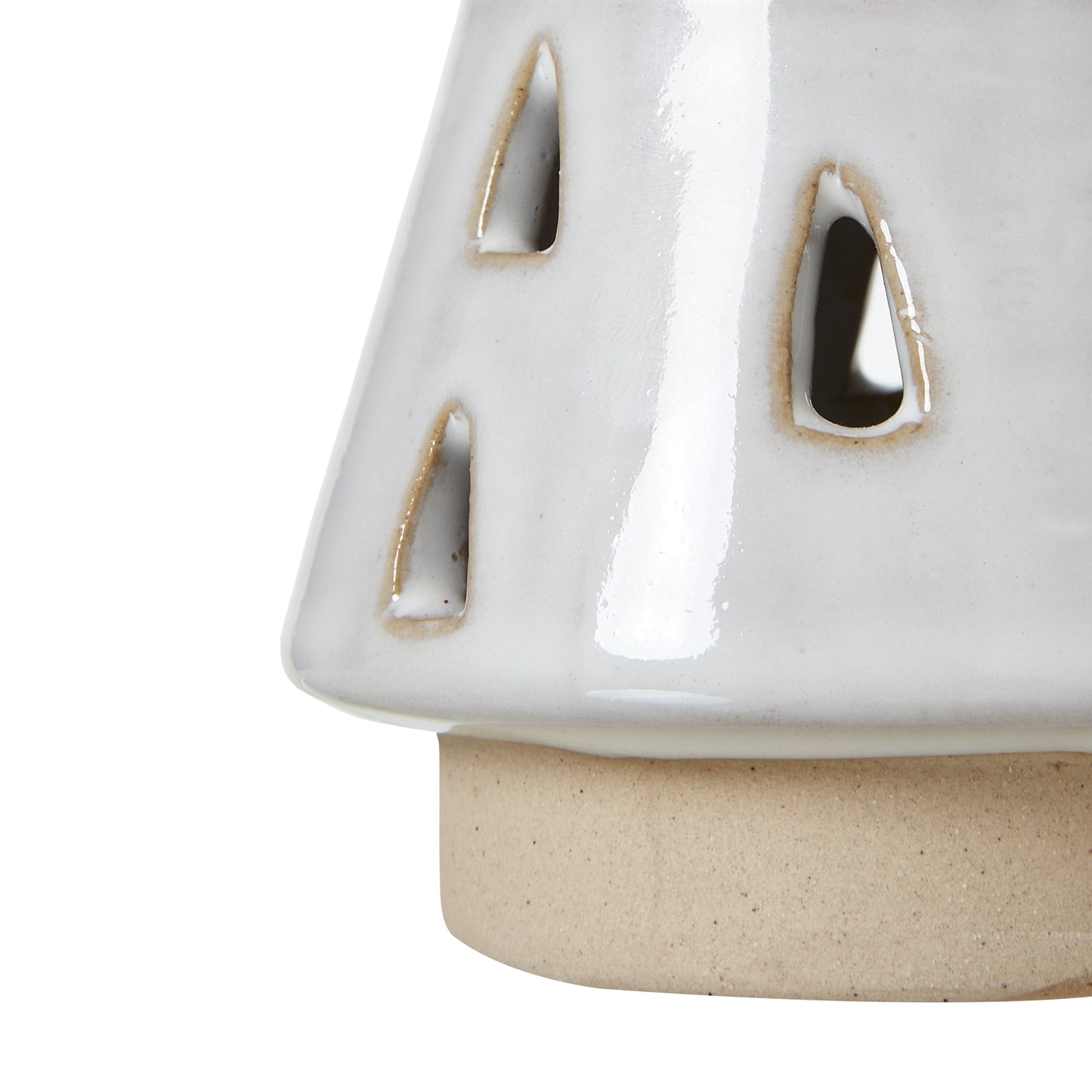 Small White Ceramic Cut-Out Tree With LED Lights - Christmas Room Decorations