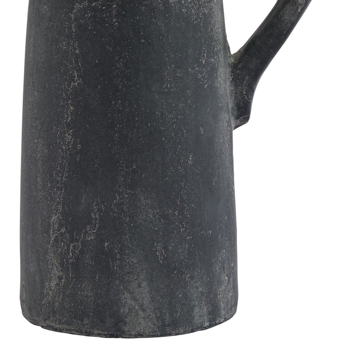 Detail of the lower handle and weathered grey body on the Amalfi Grey Tall Jug