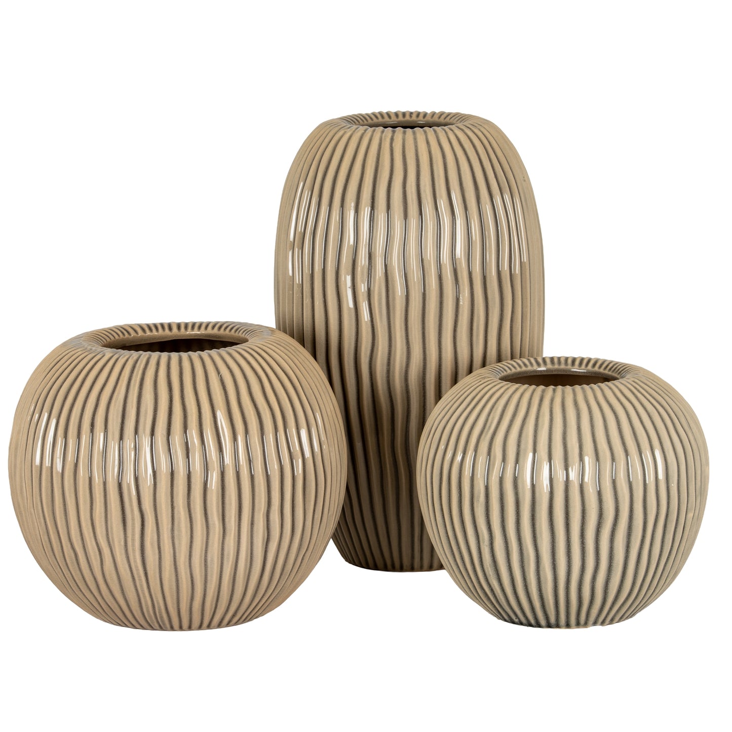 Pallida Collection Small Striped Vase - Vases