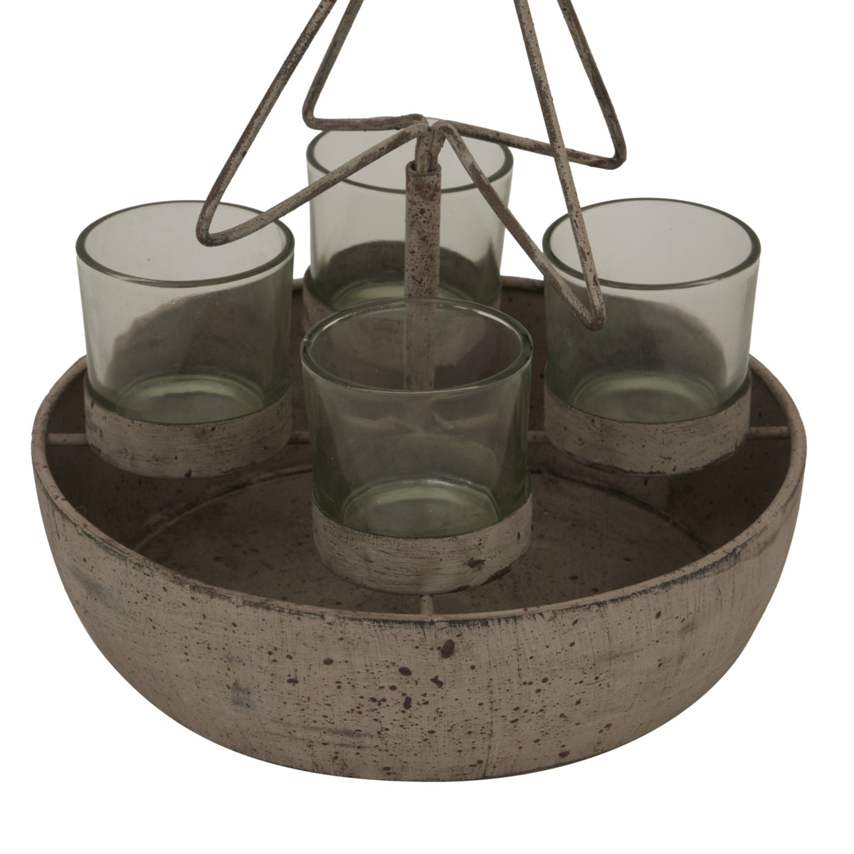 Rustic Outline Tree And Star With Four Glass Votives