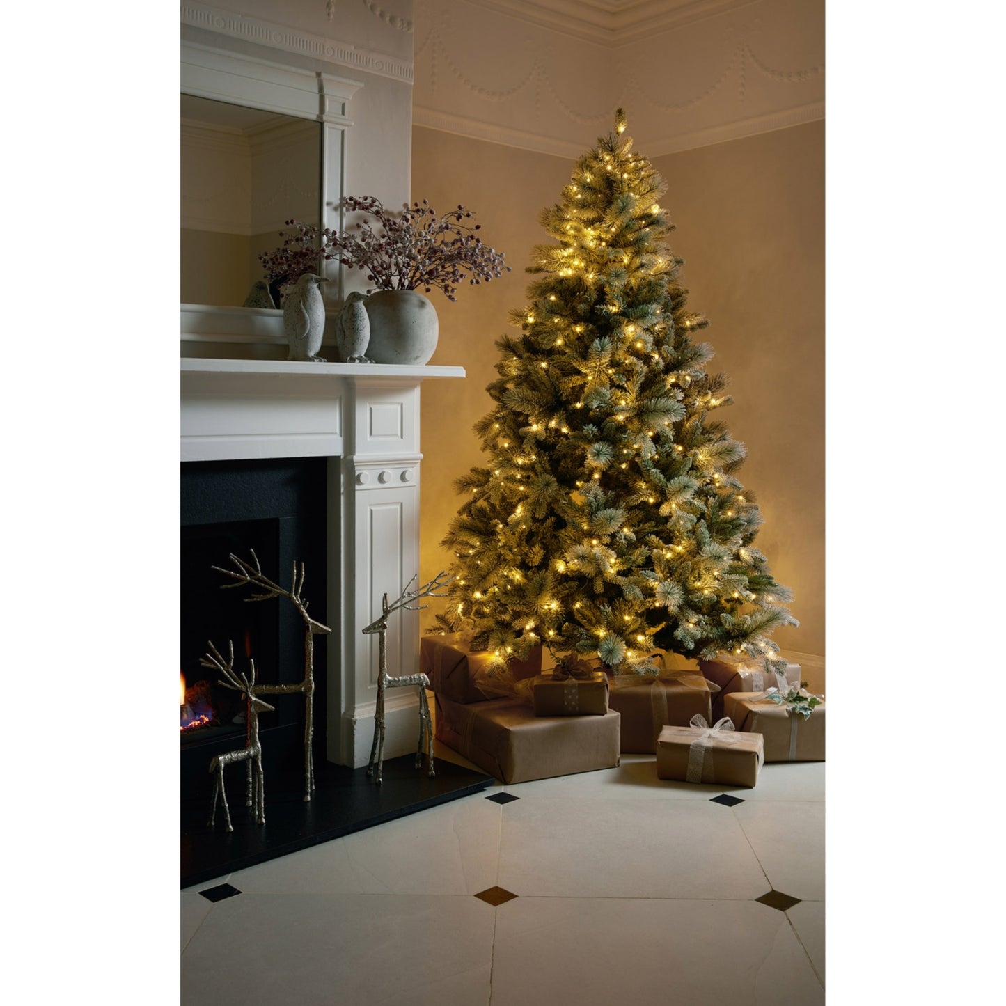 Snowy Forest Fir Pre-Lit 400L Led Christmas Tree - Christmas