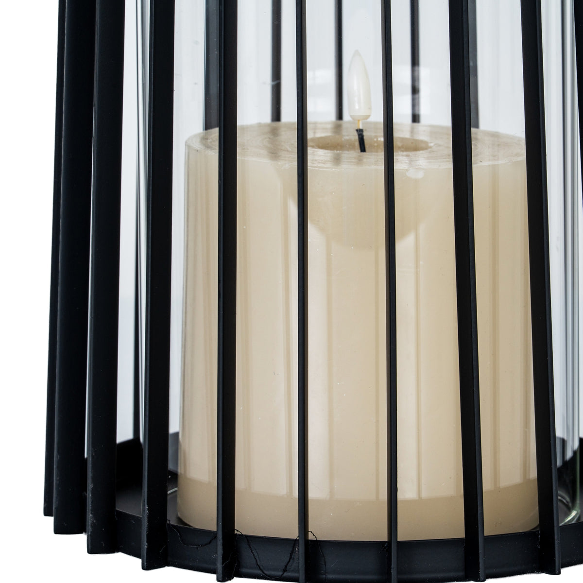Lynk Large Lantern With Handle And Glass Candle Holder