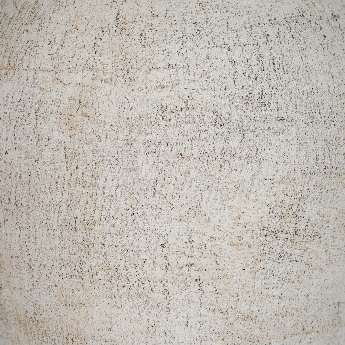 Detail of the weathered cream surface and darker markings on the Morrow Medium Vase