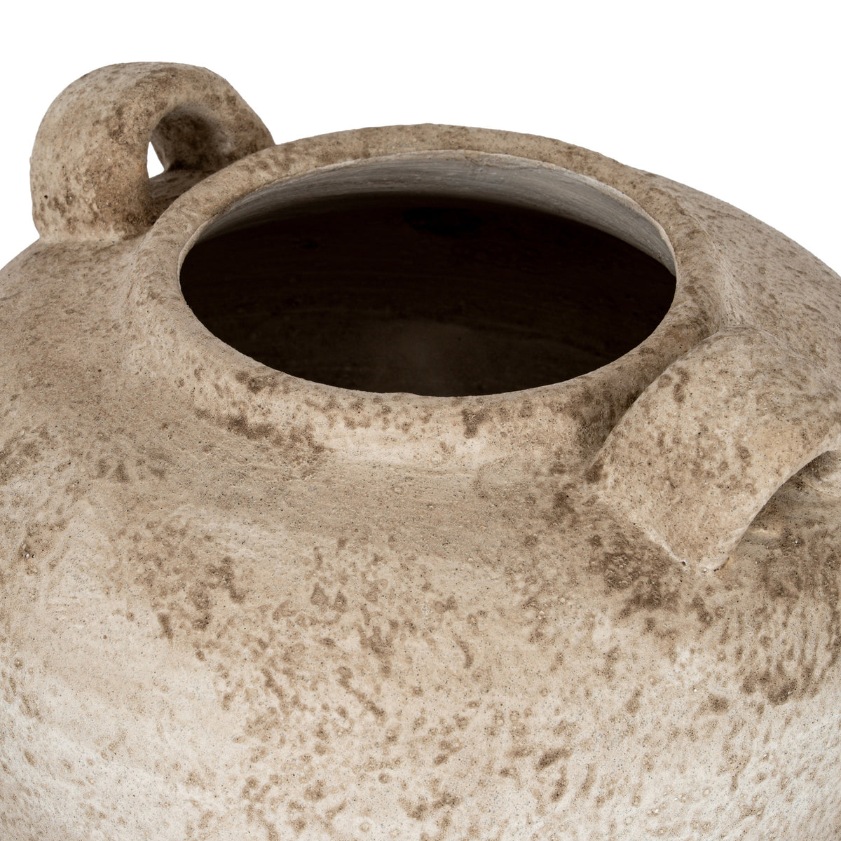 Detail of the mottled earthy surface on the Terra Medium Urn Vase