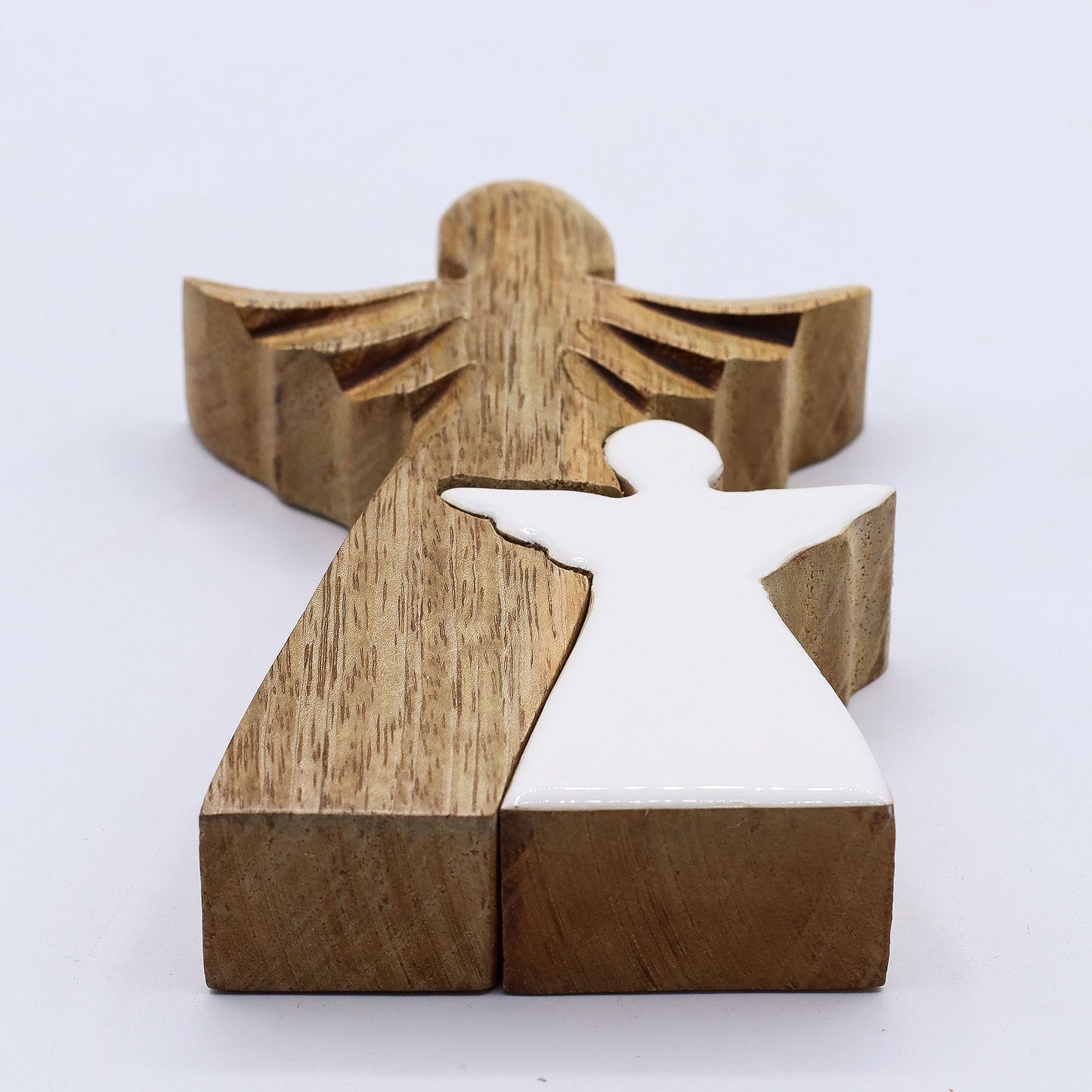 Mango Wood Angel in Angel - White Enamel - Image mango-wood-angel-in-angel--white-enamel-wang-08