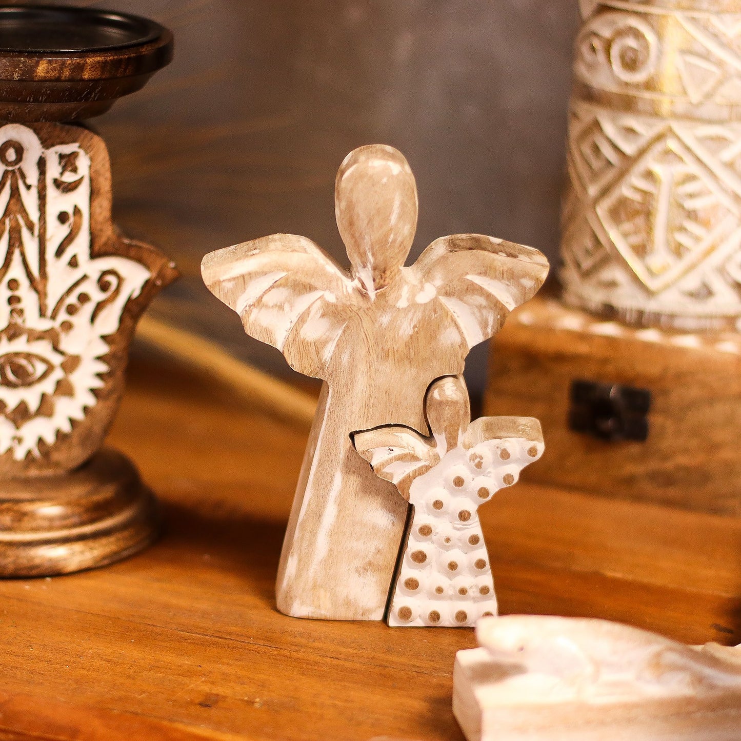 Mango Wood Angel in Angel - Whitewash - Image mango-wood-angel-in-angel--whitewash-wang-07