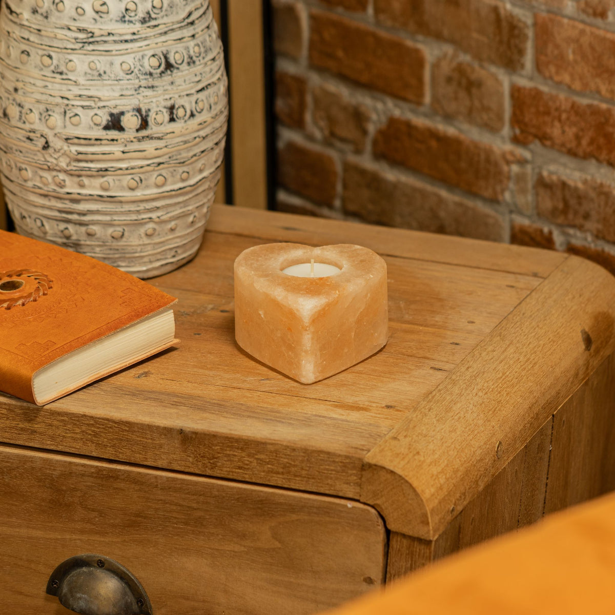 Salt Candle Holder - Medium Heart