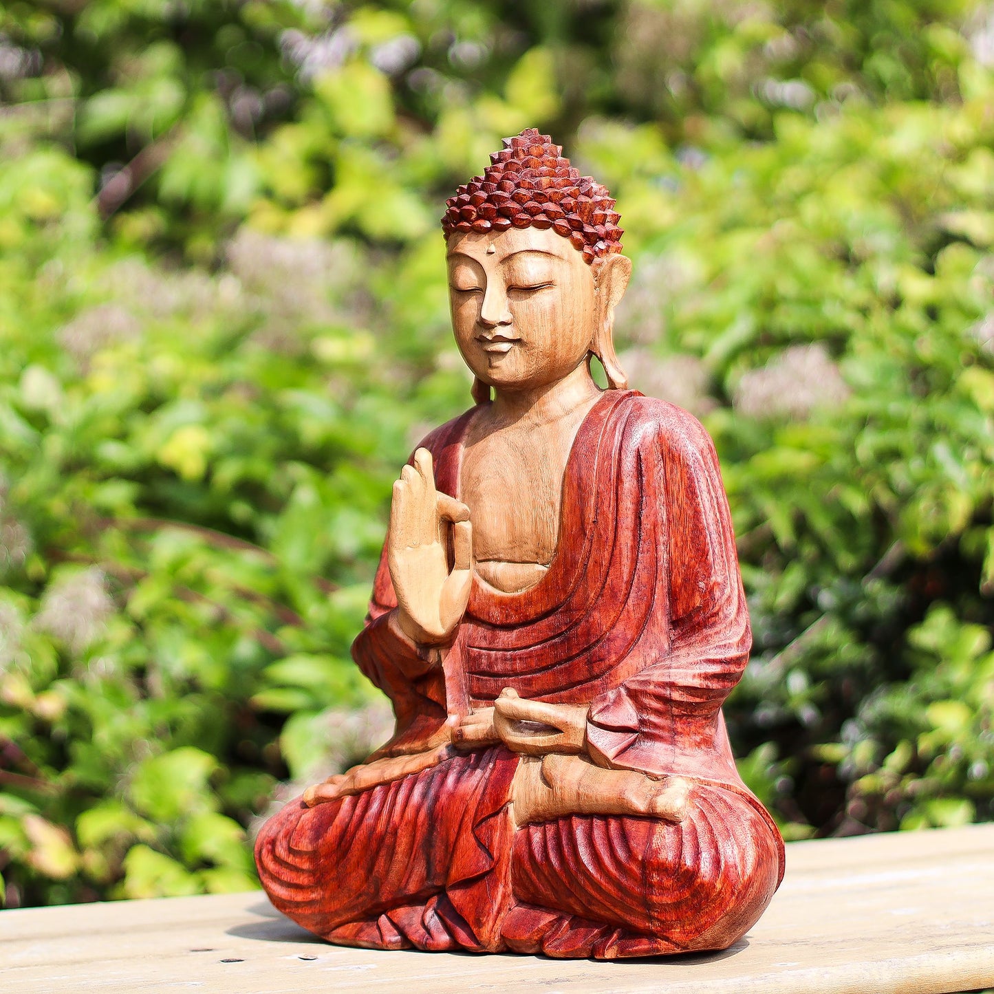 Hand Carved Buddha Statue - 30cm Teaching Transmission - Image hand-carved-buddha-statue--30cm-teaching-transmission-hcbs-03