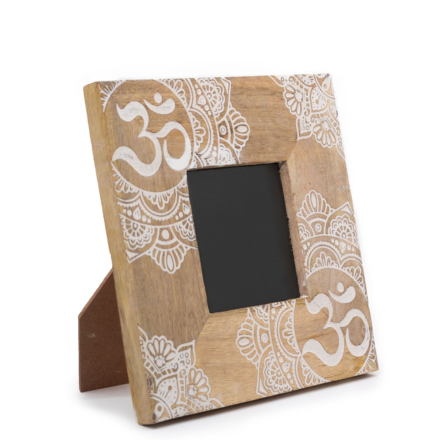 Small Mango Wood Picture Framel (for 10x10cm) 20x20x2cm - Mandala - White - Image small-mango-wood-picture-framel-for-10x10cm-20x20x2cm--mandala--white-mwpf-17