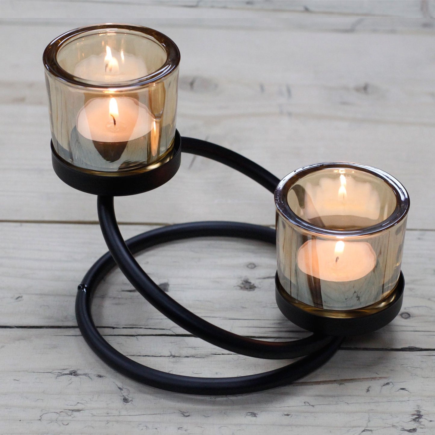 Centrepiece Iron Votive Candle Holder - 2 Cup Double Step - Image centrepiece-iron-votive-candle-holder--2-cup-double-step-civch-02