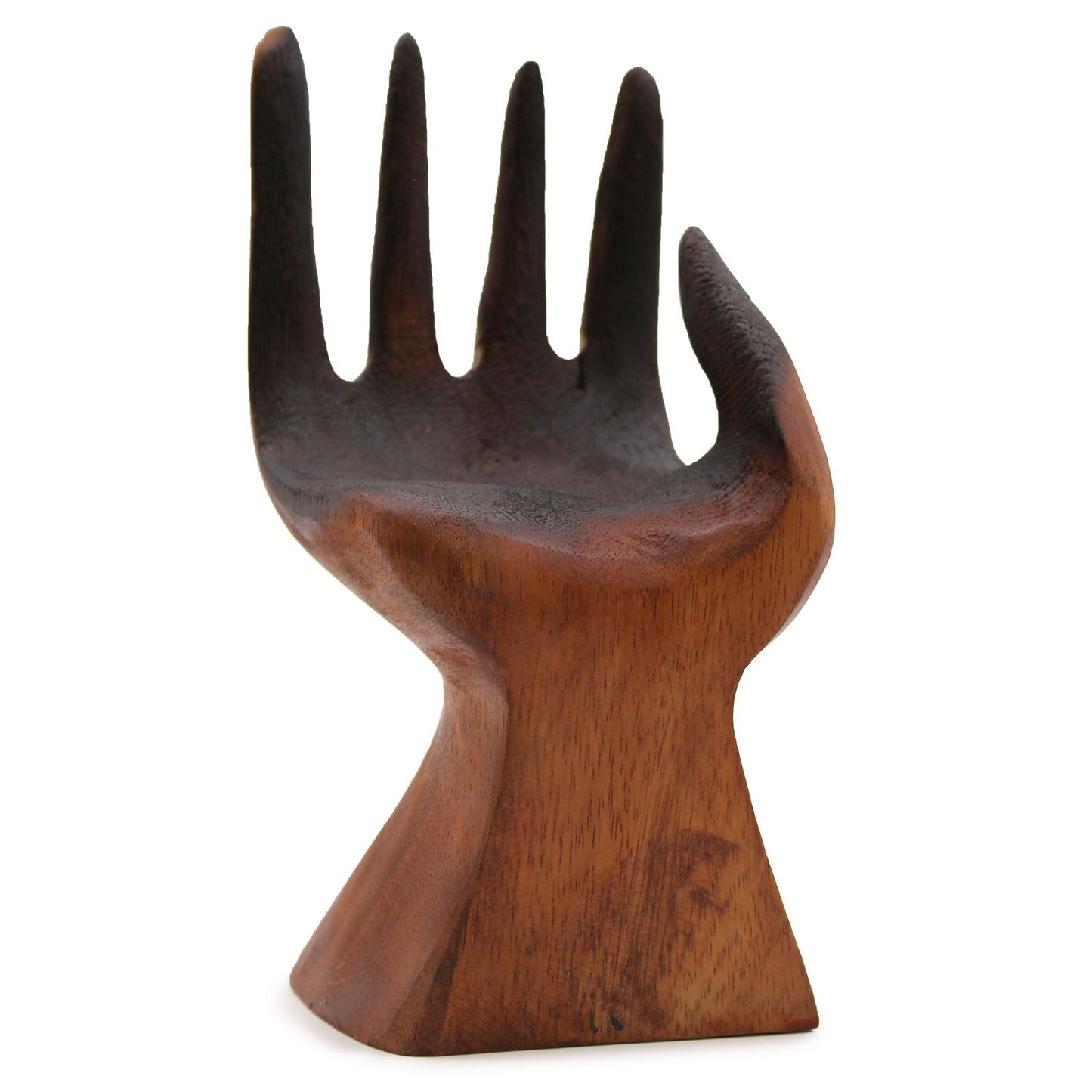Carved Hand with Molten Glass Bowl - Image carved-hand-with-molten-glass-bowl-mgw-22