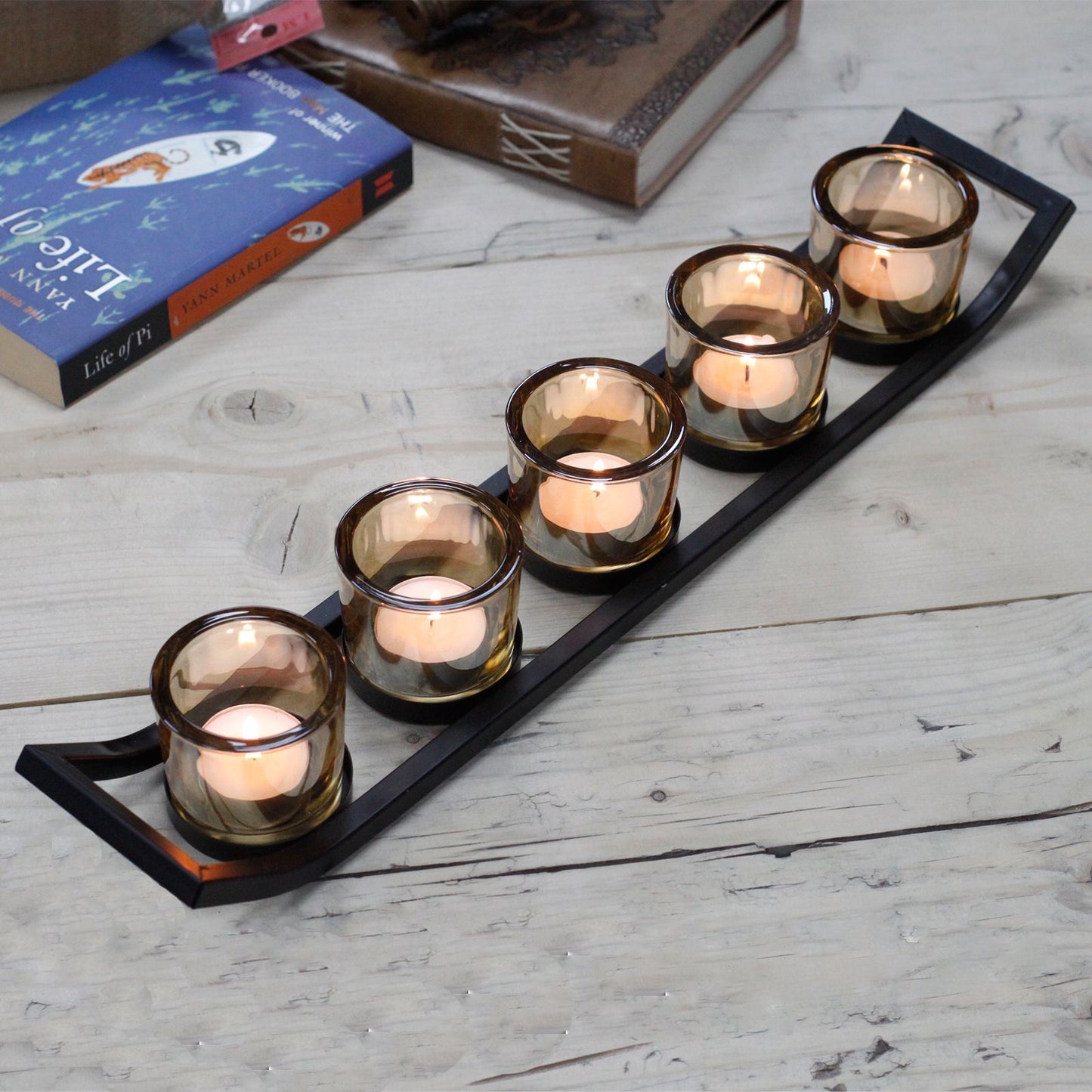 Centrepiece Iron Votive Candle Holder - 5 Cup Ledge - Image centrepiece-iron-votive-candle-holder--5-cup-ledge-civch-07
