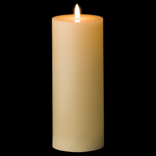 Luxe Collection Natural Glow 3.5 x 9 LED Cream Wax Candle - Wax