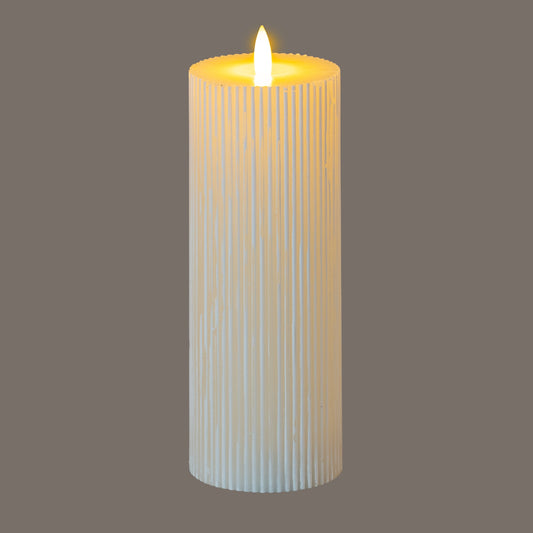 Luxe Collection Natural Glow 3.5x9 Texture Ribbed LED Candle - Candles