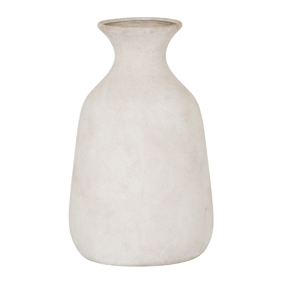 Darcy Ople Stone Vase with a pale ceramic body, tapered neck and flared rim
