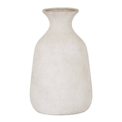 Darcy Ople Stone Vase with a pale ceramic body, tapered neck and flared rim