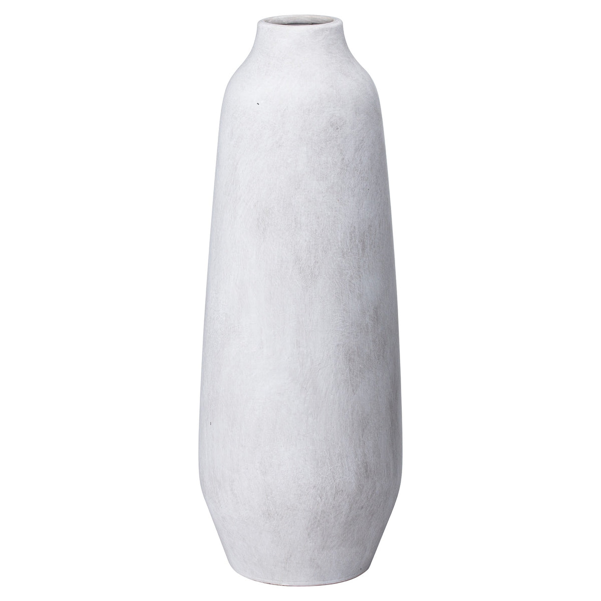 Darcy Ople Large Tall Vase with an elongated pale ceramic body and narrow opening