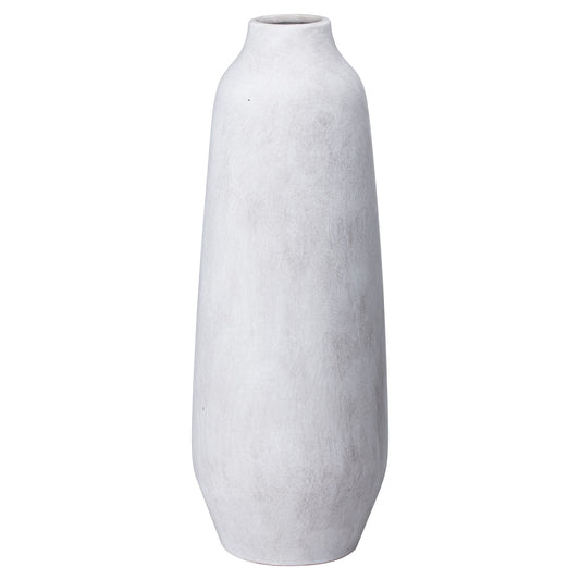 Darcy Ople Large Tall Vase with an elongated pale ceramic body and narrow opening
