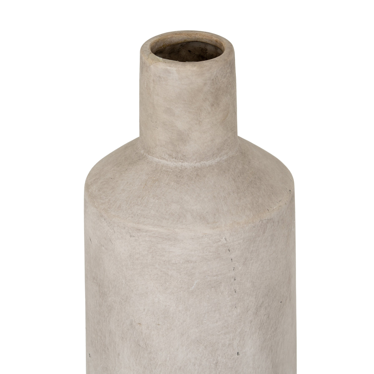 Close-up of the narrow opening and stone-effect finish on the Darcy Sutra Vase