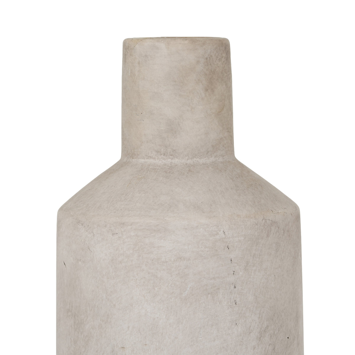 Detail of the cylindrical neck and shoulder of the pale Darcy Sutra ceramic vase
