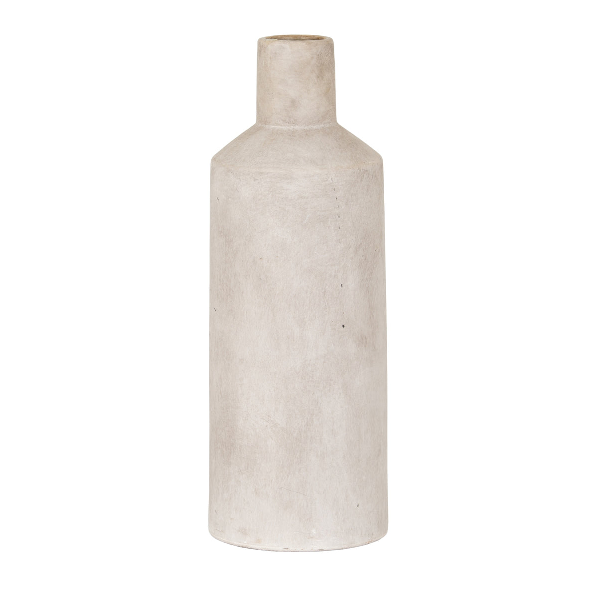 Darcy Sutra Vase with a straight-sided pale ceramic body, defined shoulders and cylindrical neck