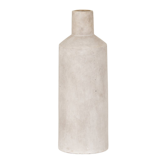 Darcy Sutra Vase with a straight-sided pale ceramic body, defined shoulders and cylindrical neck