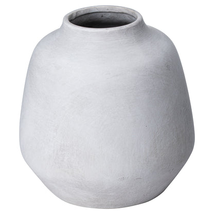 Darcy Ople Vase with a rounded pale ceramic body and short circular opening
