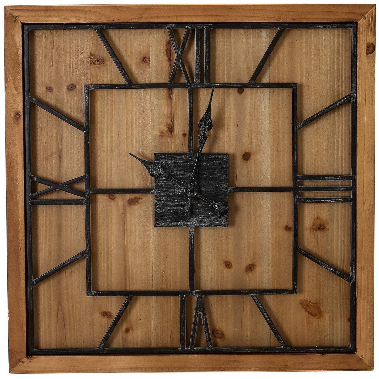 The Williston Square Large Wooden Wall Clock 90cm