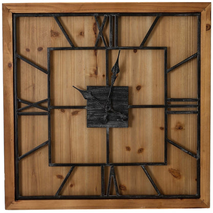 The Williston Square Large Wooden Wall Clock 90cm