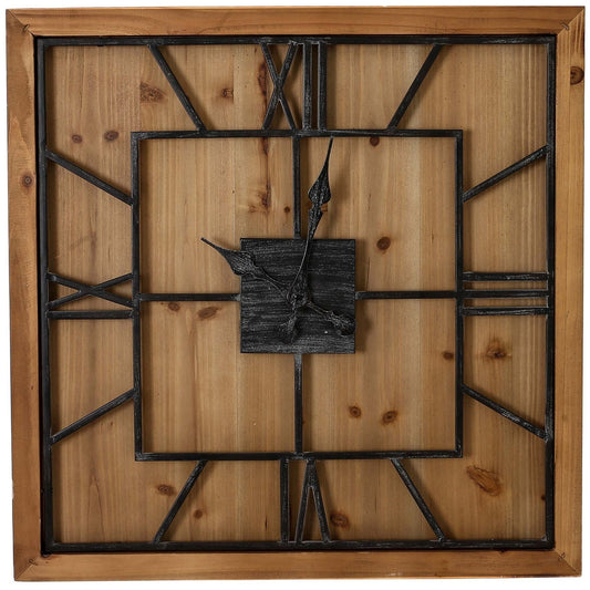 The Williston Square Large Wooden Wall Clock 90cm