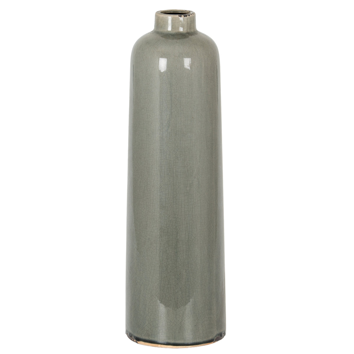 Garda Grey Glazed Raine Vase with a tall straight-sided body and short narrow neck