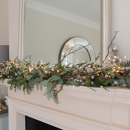 2.75m\9ft Plug-In LED 8 Sequence Warm White Cluster String - Christmas Room Decorations
