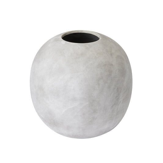 Darcy Small Globe Vase with a spherical matt white ceramic body and neat circular opening