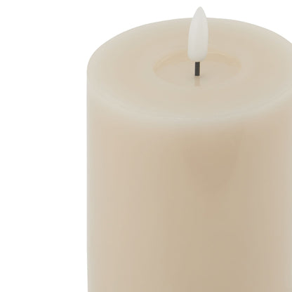 Luxe Collection Melt Effect 3.5x9 Taupe LED Wax Candle - Candles