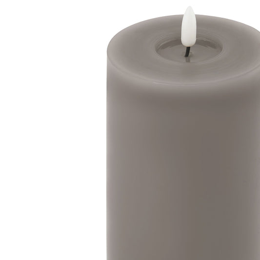 Luxe Collection Melt Effect 3.5x9 Grey LED Wax Candle - Candles