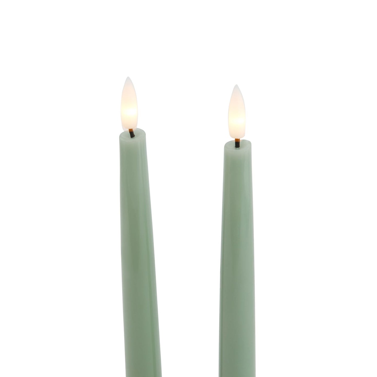 Luxe Collection S/2 Sage LED Wax Dinner Candles - Candles
