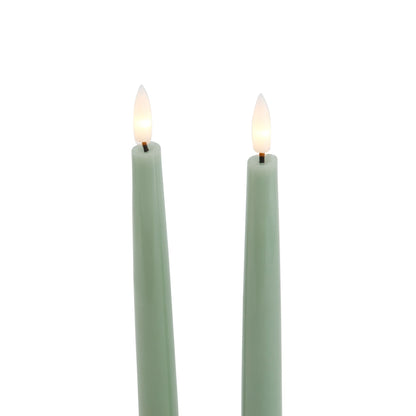 Luxe Collection S/2 Sage LED Wax Dinner Candles - Candles