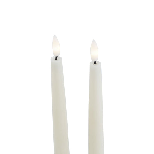 Luxe Collection S/2 Taupe LED Wax Dinner Candles - Candles