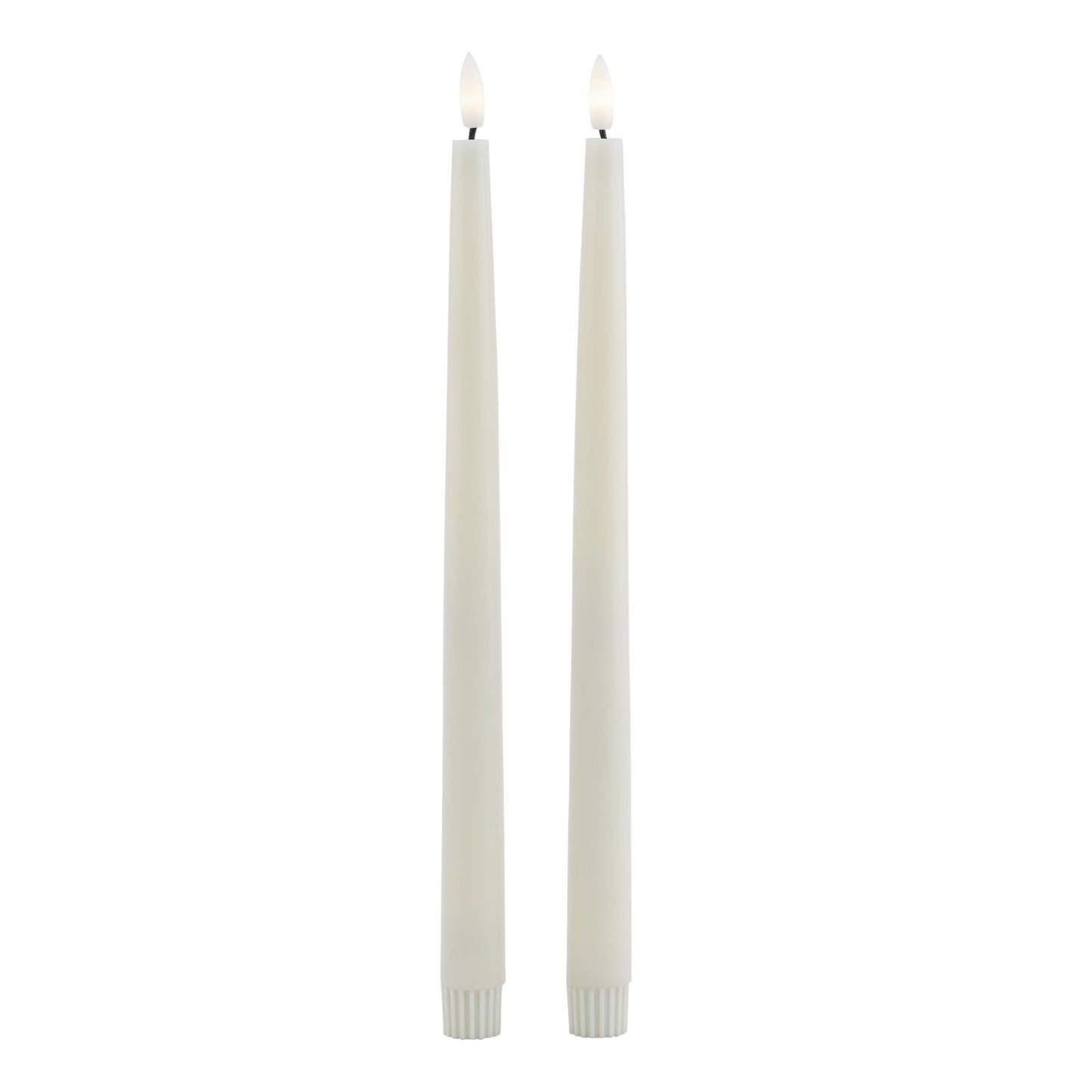 Luxe Collection S/2 Taupe LED Wax Dinner Candles - Candles