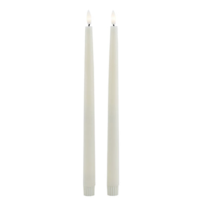Luxe Collection S/2 Taupe LED Wax Dinner Candles - Candles