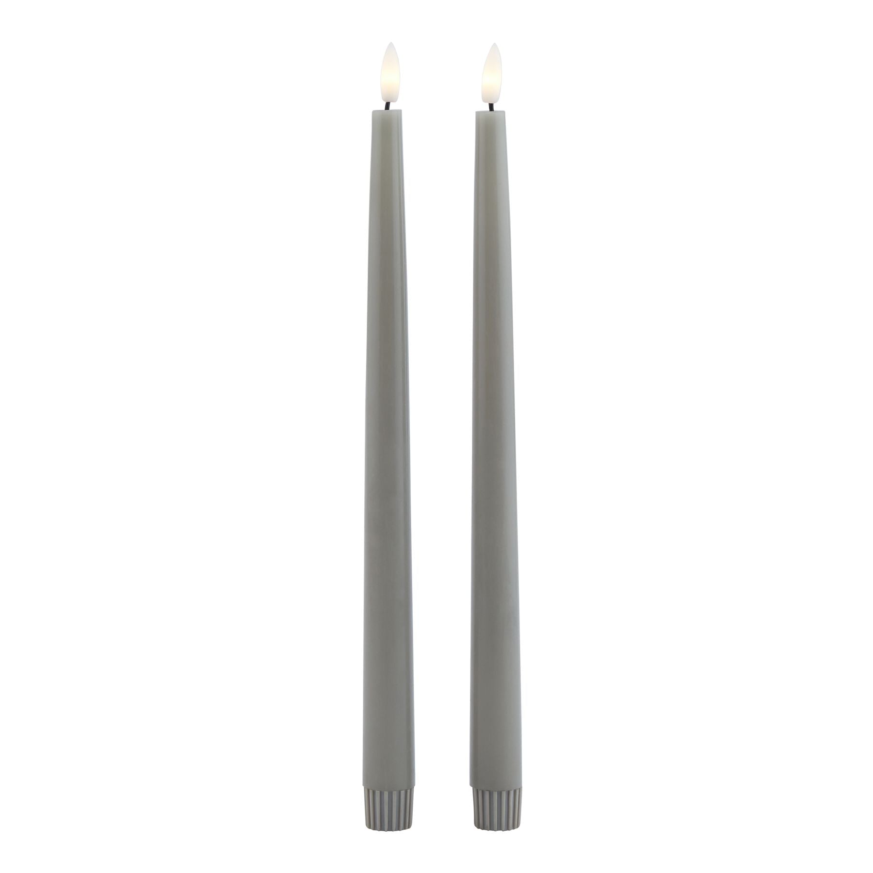 Luxe Collection S/2 Grey LED Wax Dinner Candles bring sophisticated modern luxury to any hom