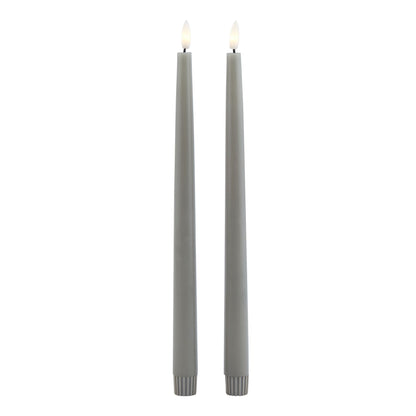 Luxe Collection S/2 Grey LED Wax Dinner Candles bring sophisticated modern luxury to any hom