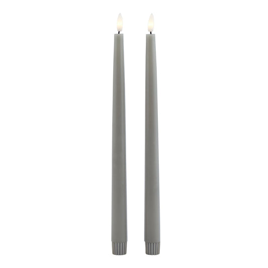 Luxe Collection S/2 Grey LED Wax Dinner Candles bring sophisticated modern luxury to any hom