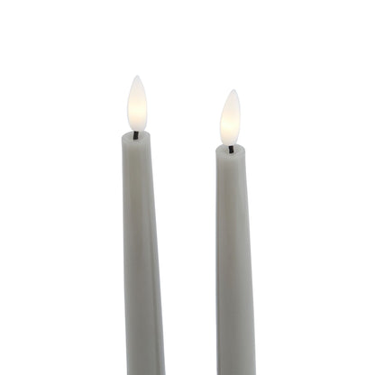 Luxe Collection S/2 Grey LED Wax Dinner Candles bring sophisticated modern luxury to any hom