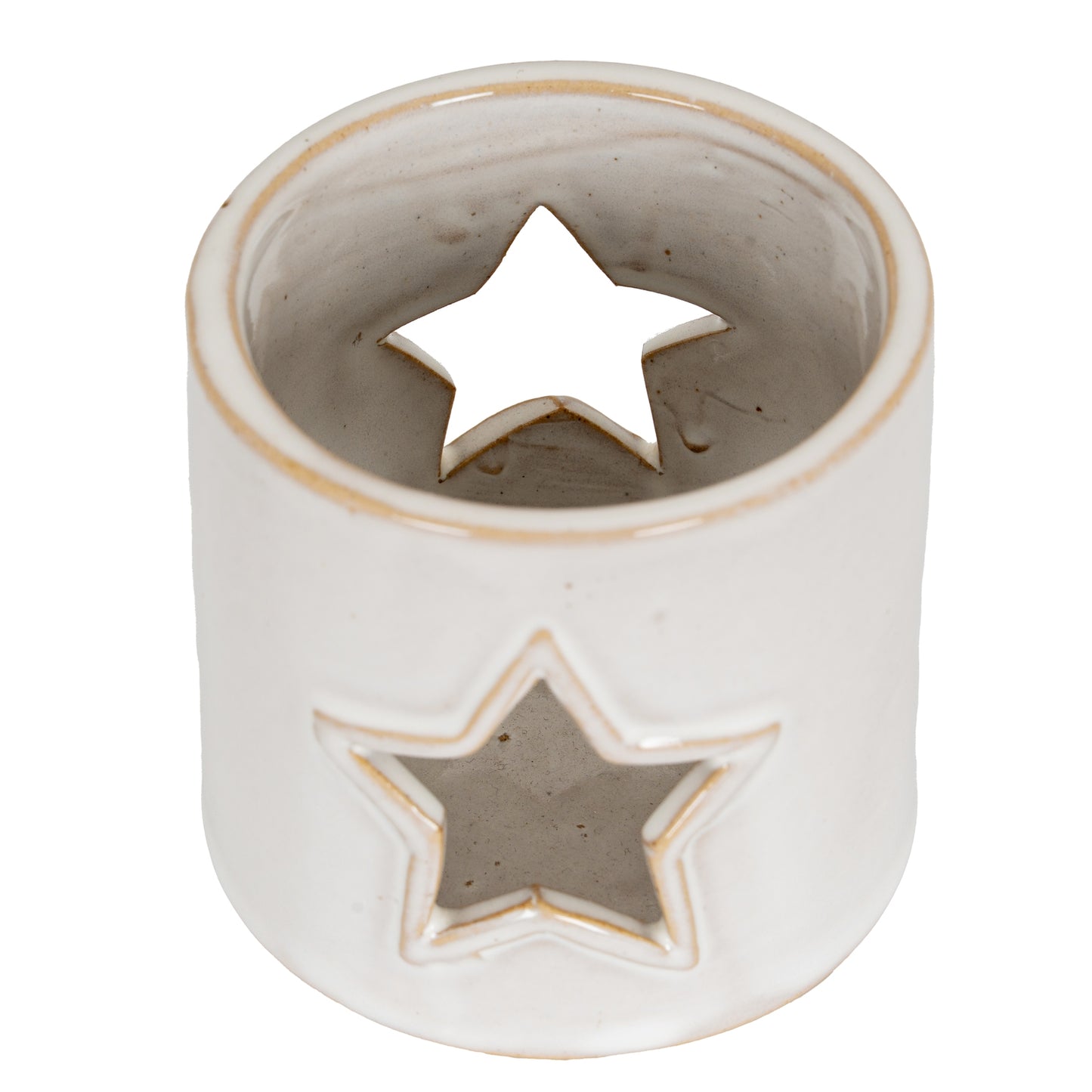White Ceramic Star Cut-Out Tealight Holder - Christmas Candles & Candle Accessories