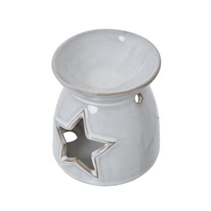 White Ceramic Star Cut-Out Wax Melt Tealight Holder - Christmas Candles & Candle Accessories