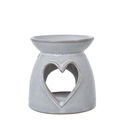 White Ceramic Heart Cut-Out Wax Melt Tealight Holder - Christmas Candles & Candle Accessories
