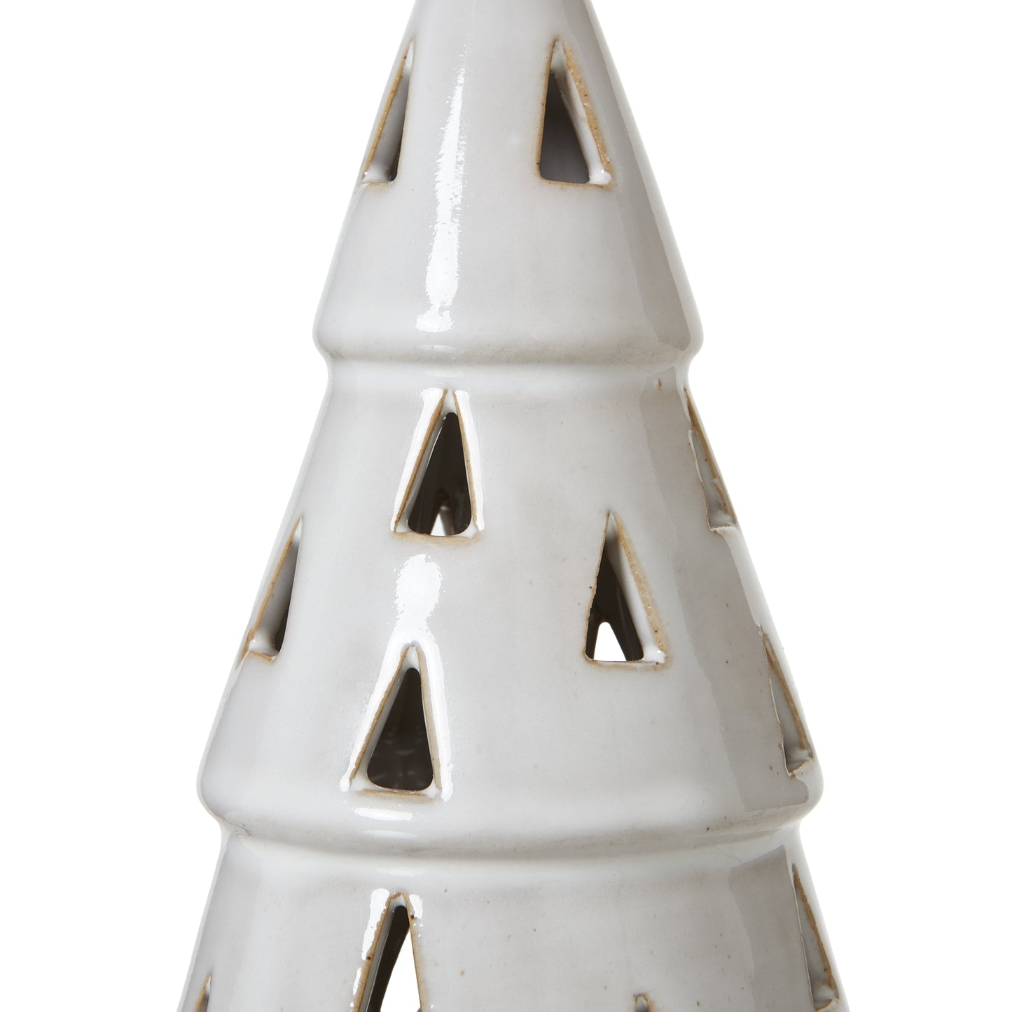 Medium White Ceramic Cut-Out Tree With LED Lights - Christmas Room Decorations